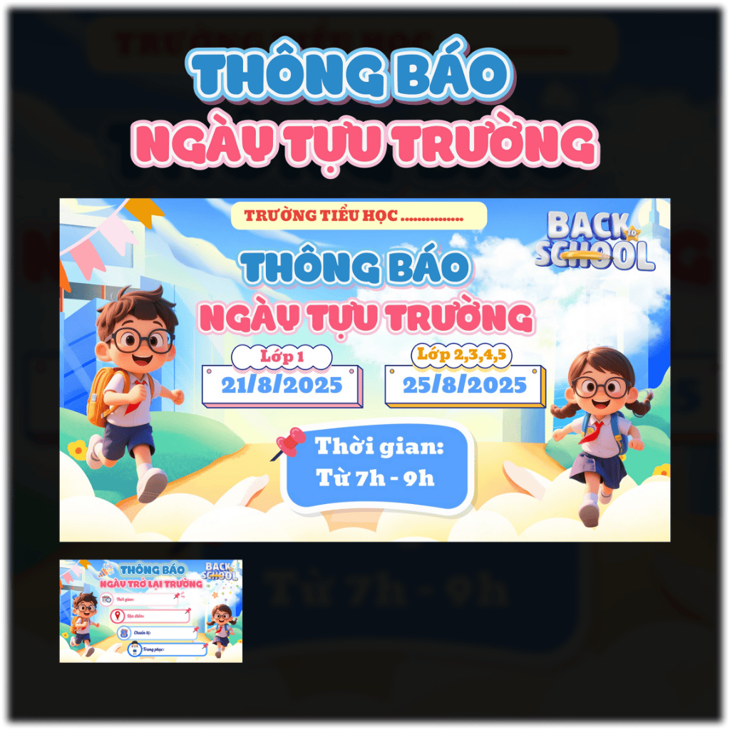 Powerpoint Thông báo ngày tựu trường